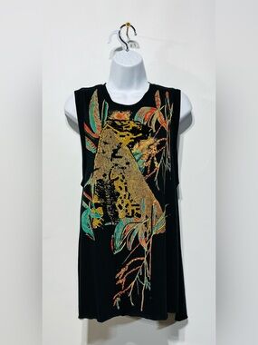 Free People Jungle Bay Jaguar Beaded Top Size X-Small